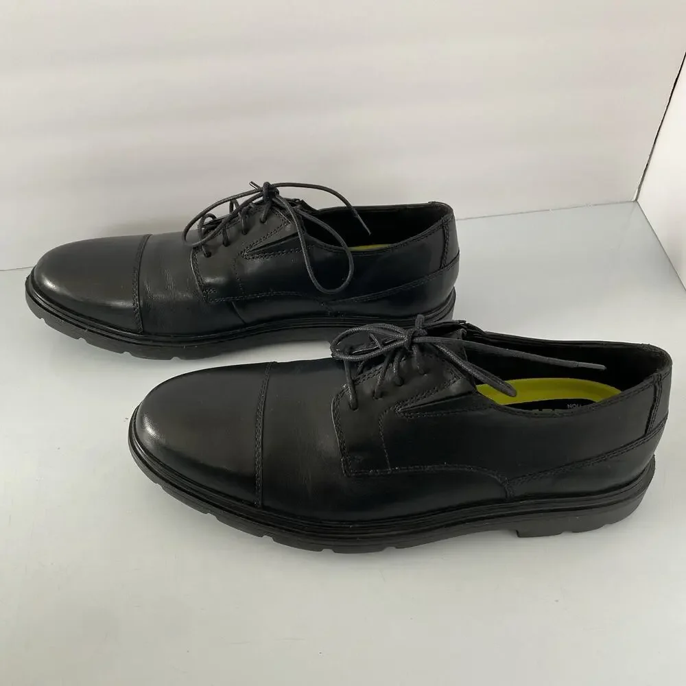 Mens Bostonian Black Leather Waterproof Shoes Size 9.5 Office Work Lightweight‎
